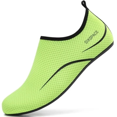 Afbeelding van Sixspace Waterschoenen, strandschoenen, zwemschoenen, surfschoenen, ademend en sneldrogend, uniseks, maat 34 47, 487, fluorescerend groen, 41 EU