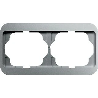 Afbeelding van Abb busch jaeger alpha nea 2 voudig afdekraam voor wandgoot montage hori klem mat titanium metaal geanodiseerd ip20 2cka001754a4392