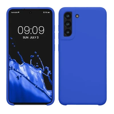 Afbeelding van kwmobile telefoonhoesje geschikt voor Samsung Galaxy S21 FE Hoesje met siliconen coating Smartphone case in Baltisch blauw