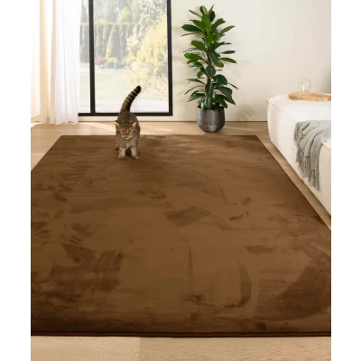 Afbeelding van Zacht Vloerkleed Plush Bruin 240x340 Cm