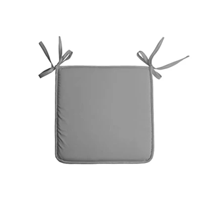 Afbeelding van Stof Textile Home stoelkussens grijs 38 x 3 cm voor binnen touwtjes sluiting zitkussens plat vierkant