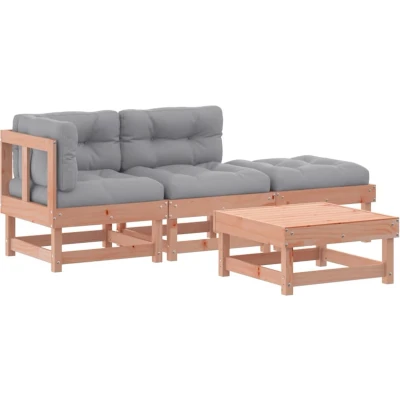 Afbeelding van 4 Delige Loungeset Met Kussens Massief Douglashout