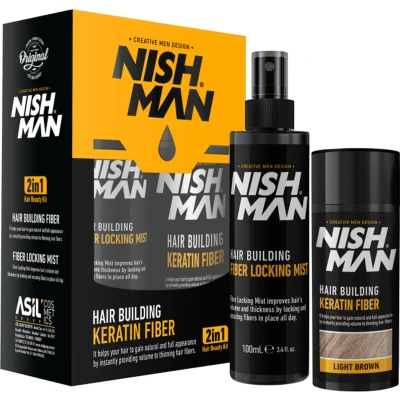 Afbeelding van NishMan Hair Building Fiber Light Brown 100ml