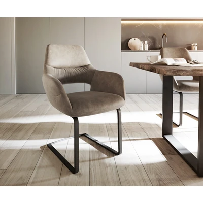 Afbeelding van sledemodel Yago Flex met armleuning vlak zwart taupe vintage