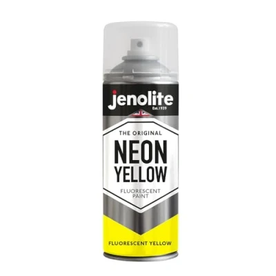 Afbeelding van JENOLITE Fluorescerende spuitverf NEON GEEL Premium High Visibility Multi Surface Paint 400ml