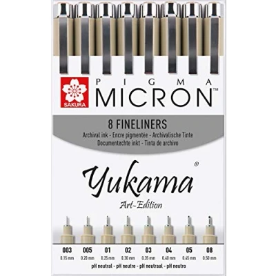 Afbeelding van Yukama Sakura Pigma Art Edition, 8 Micron fineliner nr. 003 08, zwart