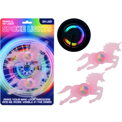 Afbeelding van Johntoy Unicorn led spaakverlichting 2 stuks paard multi color