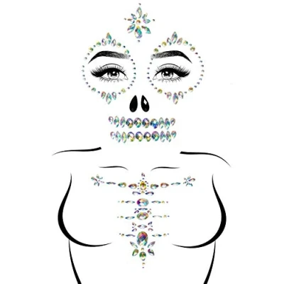 Afbeelding van Skeleton face and chest jewels