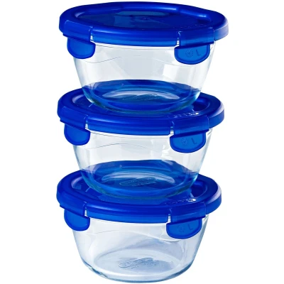 Afbeelding van Ovenschaal Pyrex Cook &amp; Go Rond met Deksel (Set van 3)