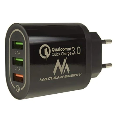 Afbeelding van Maclean USB oplader / stekker 3 5V 2.1A Zwart