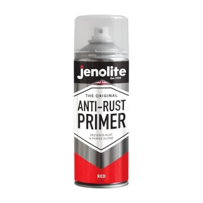 Afbeelding van JENOLITE Anti roest primer Spuitbusverf ROOD Hoogwaardige Bescherming metalen tegen en corrosie 400ml