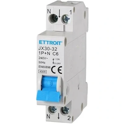 Afbeelding van IXTRIMA Automatische stroomonderbreker 1P+N 16A C16 220V 4,5kA, bezet 1 module
