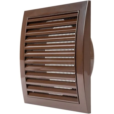 Afbeelding van Bruine afzuigkap 150 mm / 6&quot; inch met ingebouwd ongediertebescherming scherm, bruin, ventilatierooster, HVAC uitlaatkanaalafdekking, uitlaatkap
