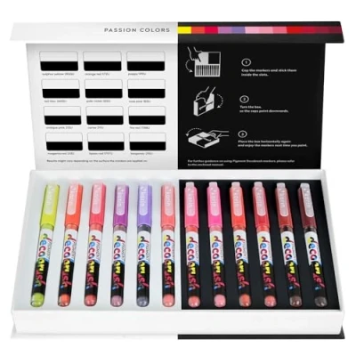 Afbeelding van Karin Pigment DecoBrush Acrylmarkers set van 12 Passion Colors