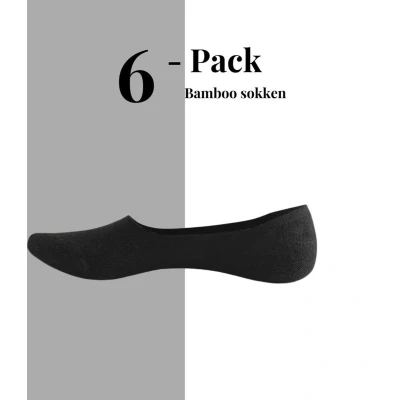 Afbeelding van footies Bamboo 6 paar Naadloos anti slip hak Zwart Maat 39 45