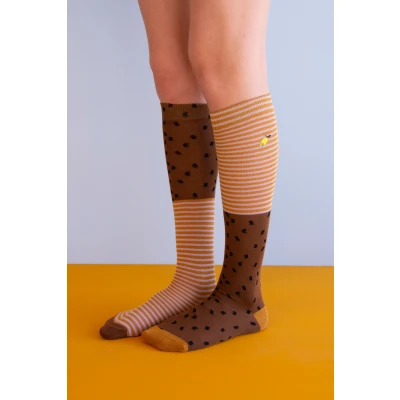 Afbeelding van Sticky Lemon kniesokken sprinkles cinnamon brown