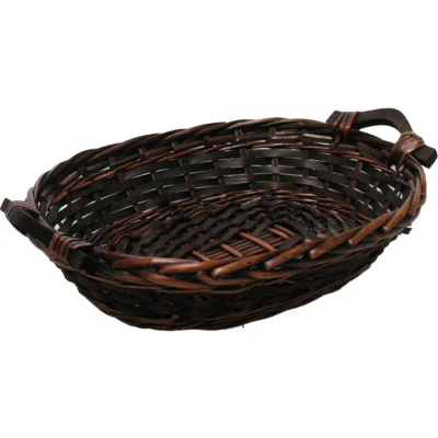 Afbeelding van broodmand ovaal bruin 34 x 26 9 cm mandje rotan/riet