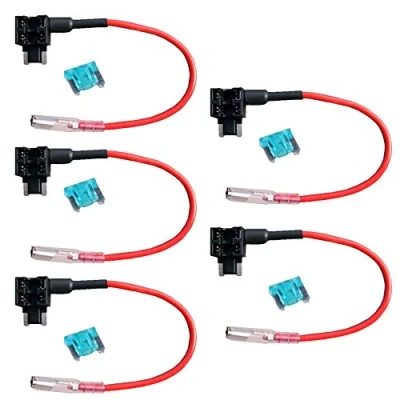 Afbeelding van Mintice 5 Stuks 12V 24V Auto Vrachtwagen low profile Platte Zekering Adapter Zekeringhouder Zekeringstap voor Spanningsafvallen Zekeringen Autozekeringen met 15A