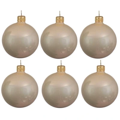 Afbeelding van Decoris Kerstballen 6 stuks licht parel glans glas 8 cm