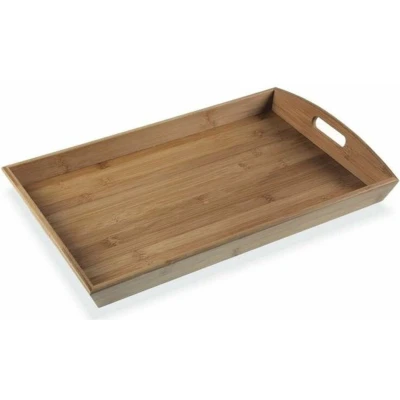 Afbeelding van Versa Dienblad Zwart Hout Bamboe Aluminium 32 X 6,5 50 Cm