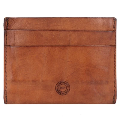 Afbeelding van CAMPOMAGGI Leren Kaarthouder Credit Card Holder Cognac Terracotta