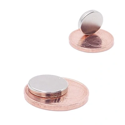 Afbeelding van Brudazon 10 mini schijfmagneten 10x2 mm N52 dikke stand neodymium magneten ultrasterk Power magneet voor modelbouw, foto, whiteboard, prikbord, koelkast, knutselen magnetische schijf extra sterk