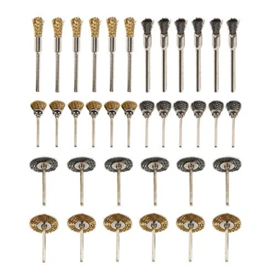 Afbeelding van 36 stks Messing Staaldraad Wiel Borstel Set Polijsten Reinigen Rotary Tool Volledige Kit voor Dremel Tools
