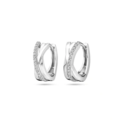 Afbeelding van Zilver Gerhodineerd Klapoorringen 13 Mm 1339831