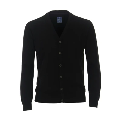 Afbeelding van Redmond Casual Regular Fit Cardigan zwart, Effen