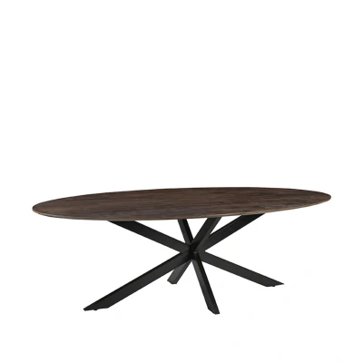 Afbeelding van Label51 James eetkamertafel ovaal 240 cm mangohout espresso Hout