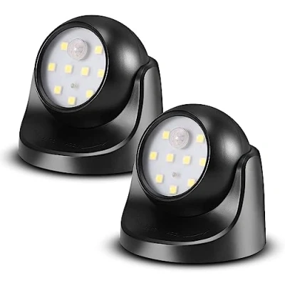 Afbeelding van Proxinova led beveiligingslichten, bewegingssensor PIR, 2 stuks, afneembare bol, heldere schijnwerper, draadloze batterij aangedreven verlichting, 360 rotatie, eenvoudige pasvorm