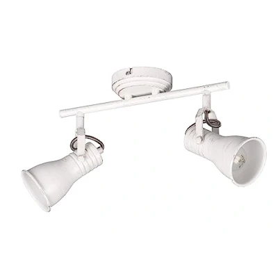 Afbeelding van Trio leuchten LED Plafondspot Plafondverlichting E14 Fitting 2 lichts Rechthoek Antiek Wit Aluminium