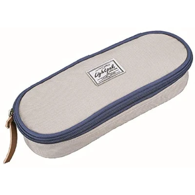 Afbeelding van Lightpak 46143 schrijfgereietui WILD CHILD, etui in beige blauw, pennenetui van polyester, met groot hoofdvak en 4 elastische banden, ca. 9,5 x 23,5 5 cm