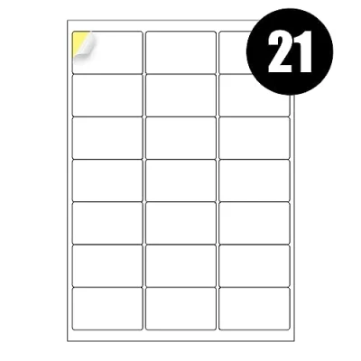 Afbeelding van 21 etiketten per A4 blad, 420 etiketten, iSoul zelfklevende adrespostlabels, inkjetprinters afdrukbaar stickerpapier [Sneldrog]