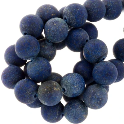 Afbeelding van Lapis Lazuli Frosted Kralen (10 mm) 36 Stuks