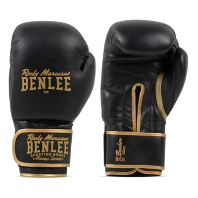 Afbeelding van Benlee Boxhandschuhe Basher aus Leder Black/Gold 18 OZ