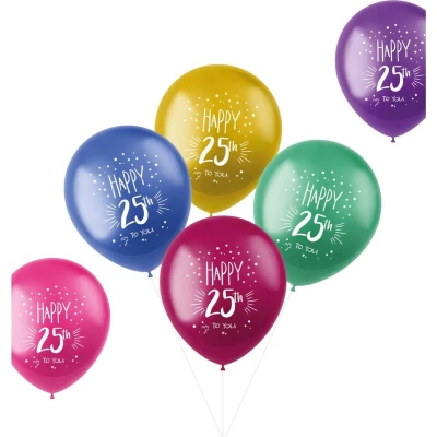Afbeelding van Folat ballonnen Shimmer 25 Jaar Meerkleurig 33 cm 6 stuks