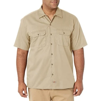 Afbeelding van Dickies Heren Werkshirt Korte Mouwen Wit, Woestijnzand, S