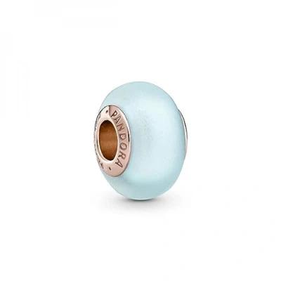 Afbeelding van Pandora Rose 789420C00 Bedel Frosted Blue zilver muranoglas