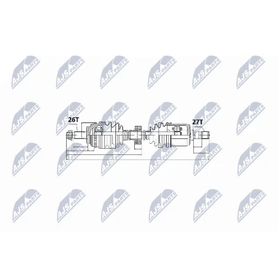 Afbeelding van NTY NPW HD 025 Aandrijfas Vooras Handgeschakeld HONDA: HR V I (GH) 1.6 16V, 16V 4WD 1999 2005