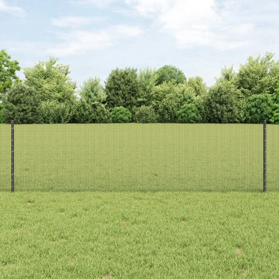 Afbeelding van vidaXL Gelaste Draad Fence met 22 U Palen Grijs 0.6x50 m Staal