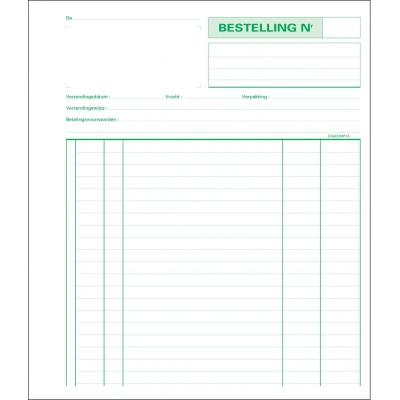 Afbeelding van Exacompta Bestellingen, Ft 21 X 18 Cm, Nederlandstalig Bedrijfsformulieren