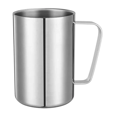 Afbeelding van luvtree 500ml dubbelwandige koffiemok,Geïsoleerde roestvrijstalen theekopjes, metalen melk mok met handvat, dubbellaagse isolatiefunctie sap koude drank beker, reizen camping mokken