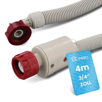 Afbeelding van DL pro Universele toevoerslang 4 m 3/4 inch aquastop slang waterslang veiligheidsslang voor wasmachine vaatwasser vaatwasmachine