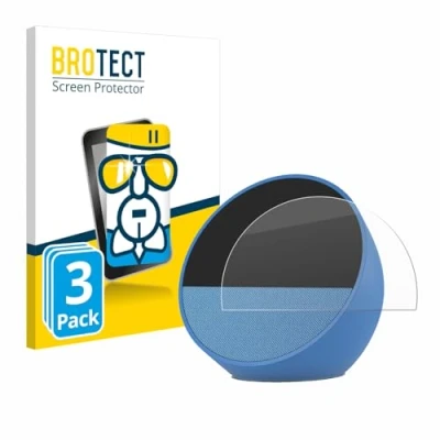 Afbeelding van BROTECT Glas Screen Protector voor Amazon Echo Spot (2024) (3 Stuks) Schermbeschermer [9H Hardheid, Beschermglas Folie niet Gehard Glas]