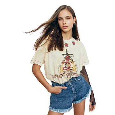 Afbeelding van Trendyol X Zeynep Tosun Blauwe Denim Shorts Tprss22Sr0382