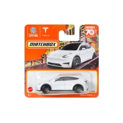 Afbeelding van Matchbox Metal 2023 Tesla Model Y Wit 89/100 (korte kaart) HLC68