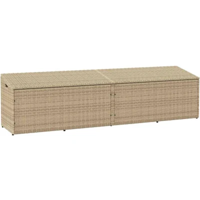 Afbeelding van vidaXL Tuinbox 220x50x58 cm poly rattan beige