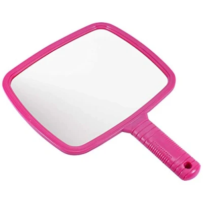 Afbeelding van TRIXES handspiegel Haarsalon voor haarstylingen beauty Geschikt kappers en haarstylisten Roze Wijde hoek 20 x 17.5 cm