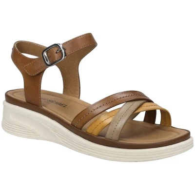 Afbeelding van Josef Seibel Sevran Sandalen met sleehak, Dames, Maat: 39, Cognac multi Leer